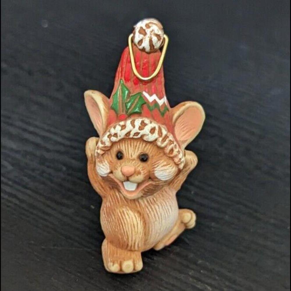 Hallmark "Merry Mouse" With Leather Tail Ornament From 1985